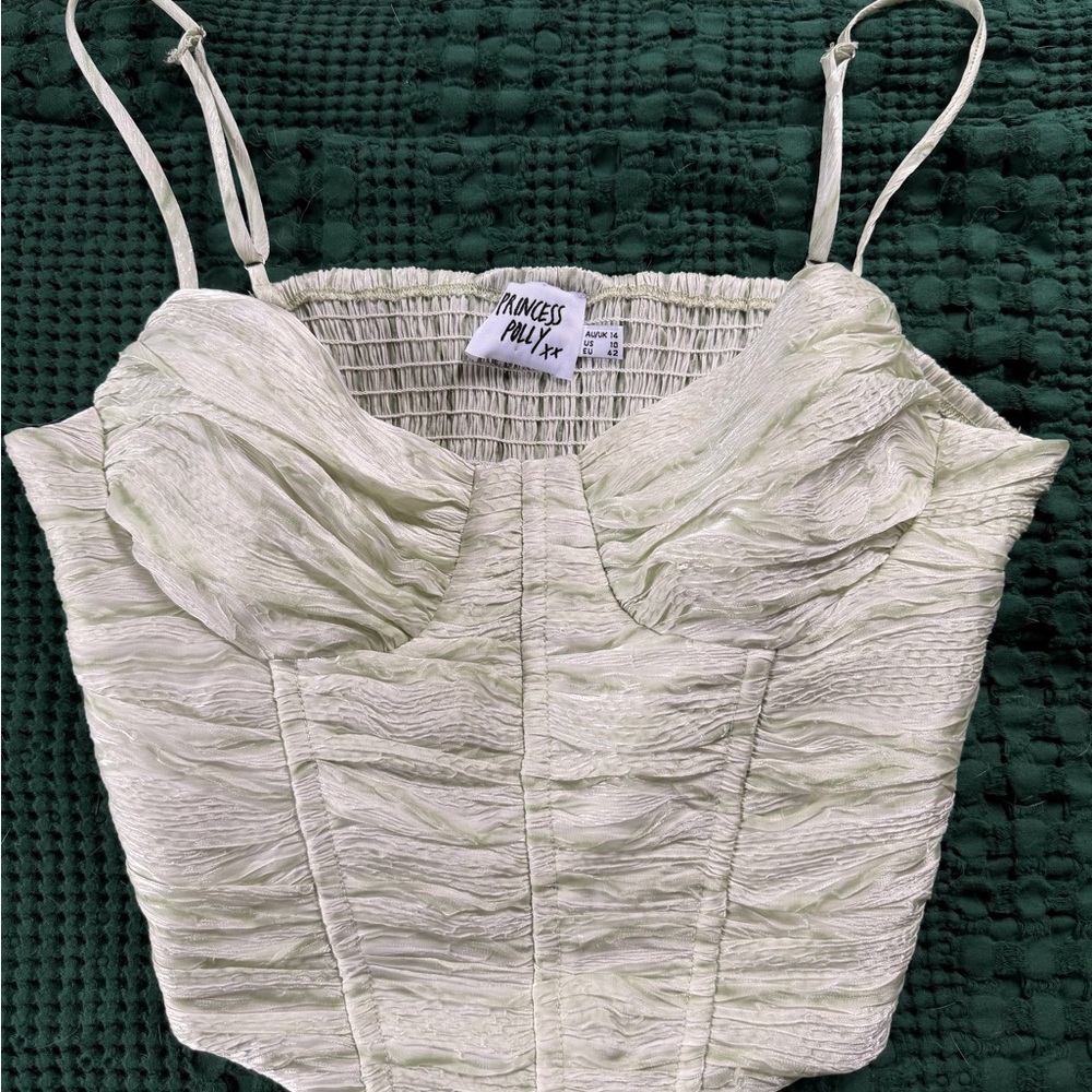 Princess Polly Cream Ruched Bustier Cami Top